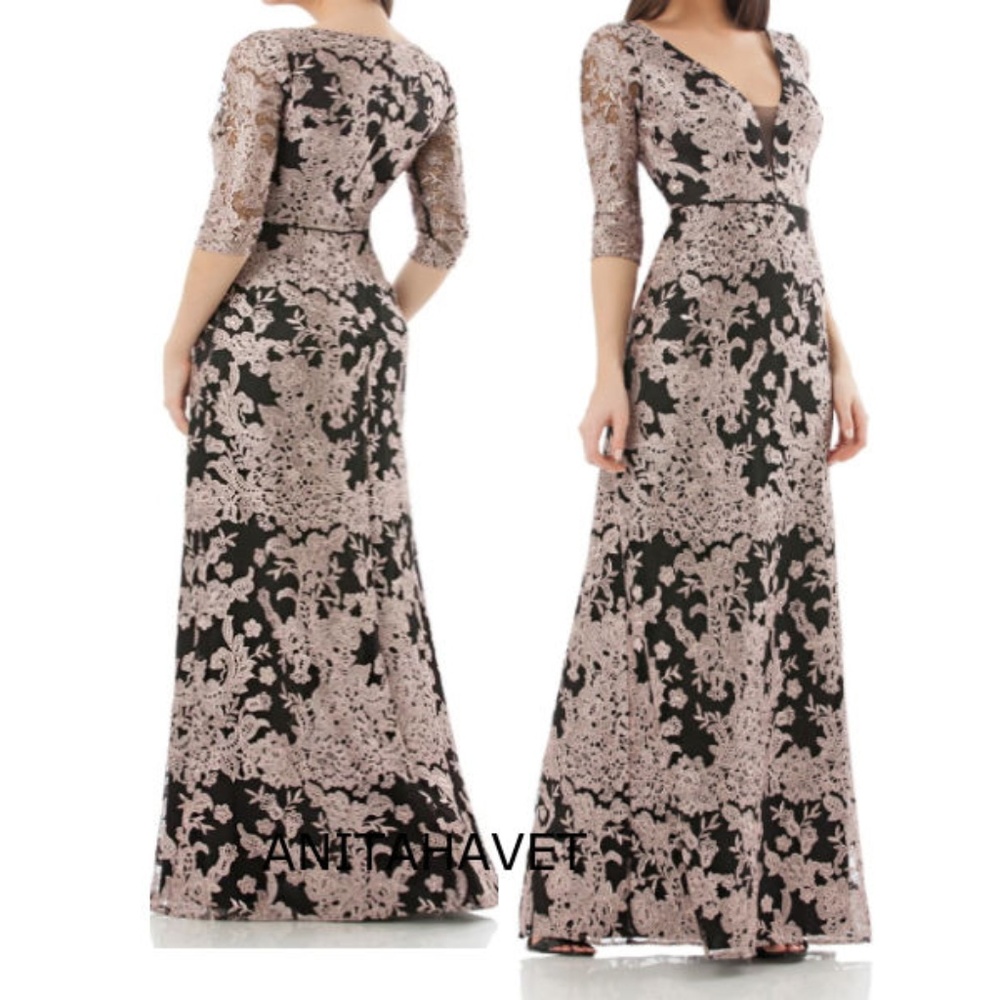 Embroidered Lace Dress 866251 Stone Black